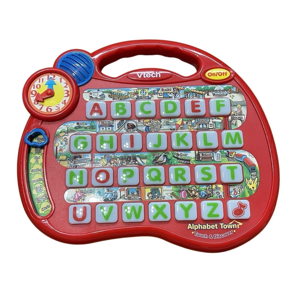 Vintage 2000s VTech Touch & Discover Alphabet Town Learning Toy Lights Up WORKS